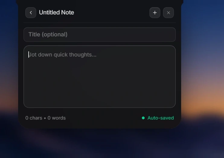 Scratchpad note modal with auto-save